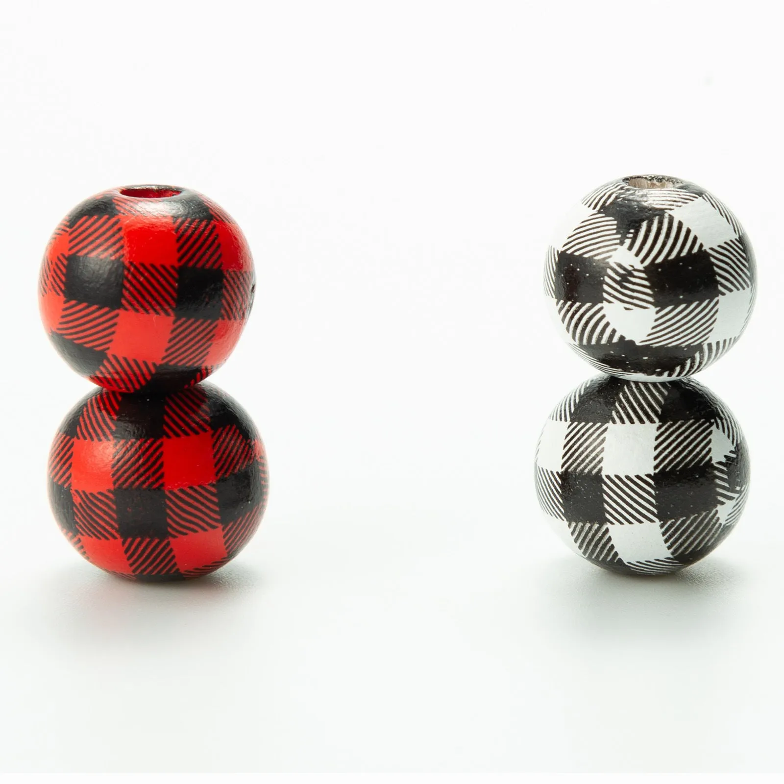 Wholesale 10pcs 14-20MM Plaid Color Wood Beads