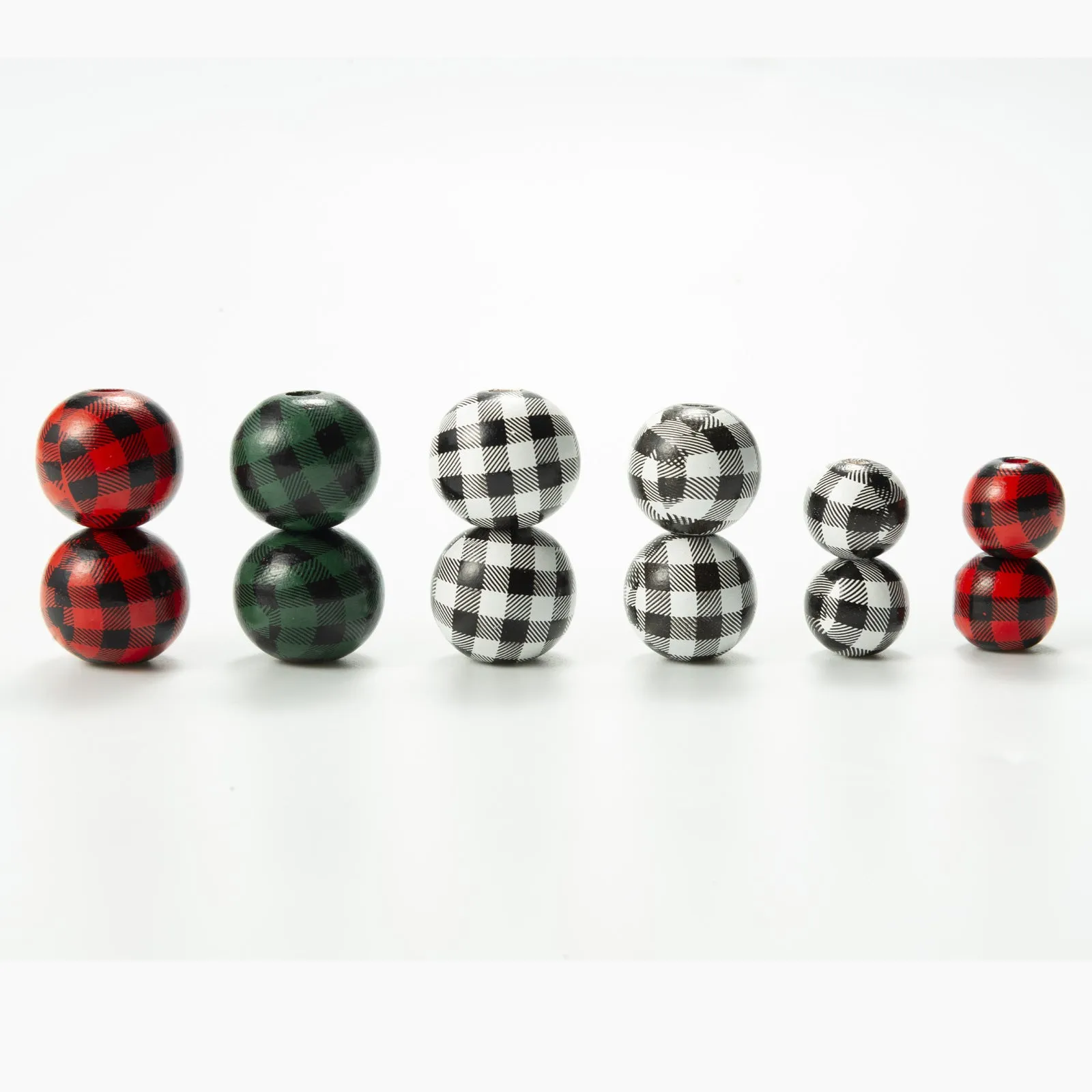 Wholesale 10pcs 14-20MM Plaid Color Wood Beads